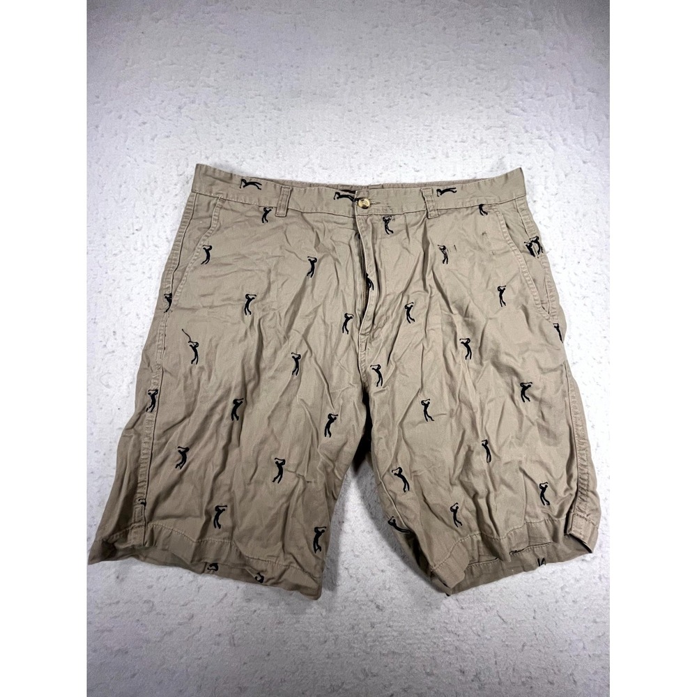 American Heritage‎ Shorts Men's Size 38 Beige Golfers Embroidered Cotton Y2K